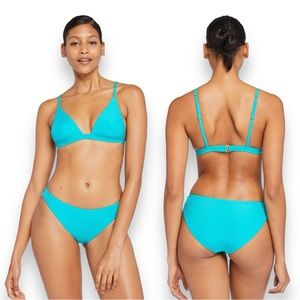 NWT Vitamin A EcoRib Midori Bikini Bottoms In Color Turquoise Shimmer Size 4 XS